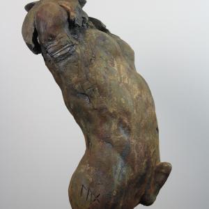 Le Centurion : grès oxydation à froid 32x22x15 cm